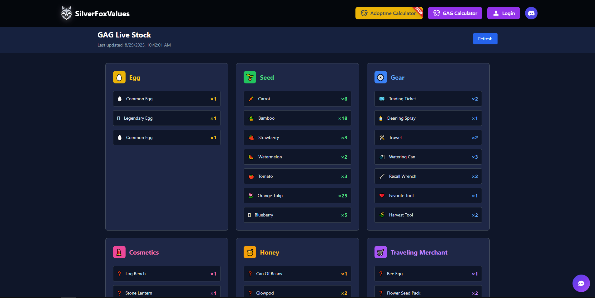 🌱 See Live Stock Items in Grow a Garden (Eggs, Seeds & More!)